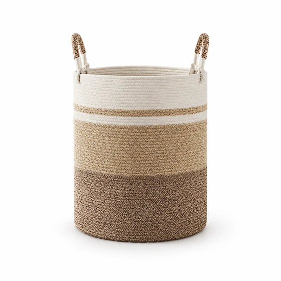 Large Cotton Rope Laundry Basket with Handles, 15 x 20 Inch — Main view