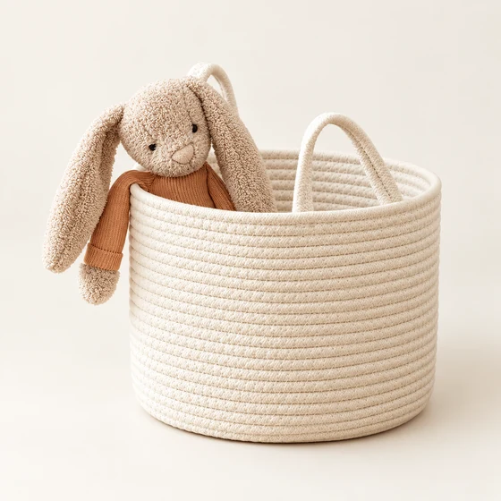 Cotton Rope Storage Basket — Small, Medium and Large — Main filled