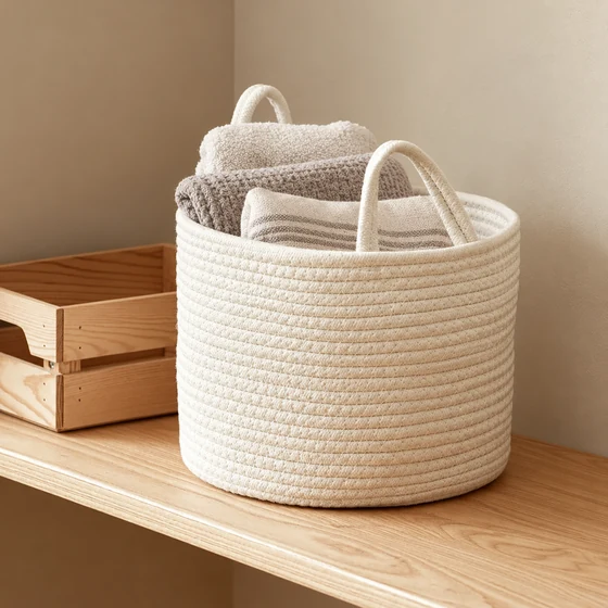 Cotton Rope Storage Basket — Small, Medium and Large — Textile storage use