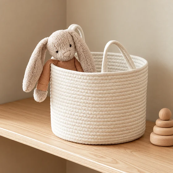 Cotton Rope Storage Basket — Small, Medium and Large — Toy storage use