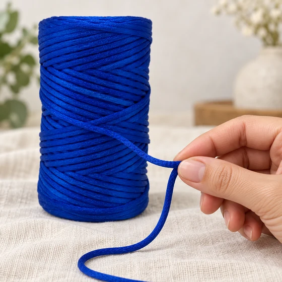 4 mm Satin Malai Dori Rattail Cord, 50 Metres — In hand