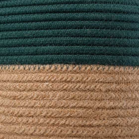Army Green Jute Basket with Lid, 8 x 3 Inch — Texture detail