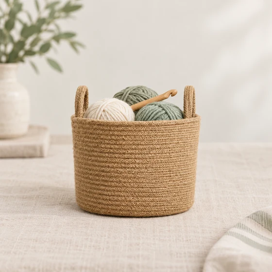 Foldable Cotton Rope Basket in Small, Medium and Large — Craft storage use