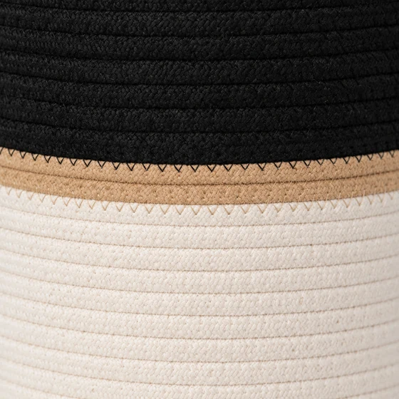Cotton Rope and Jute Folding Storage Basket, 28 x 28 cm — Band rope detail