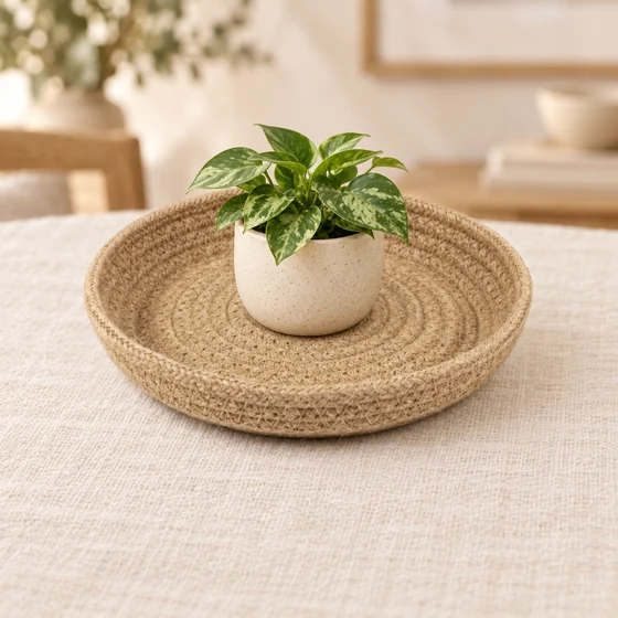 Jute Plant Saucers, Set of 6, 4 to 12 Inch — Console use