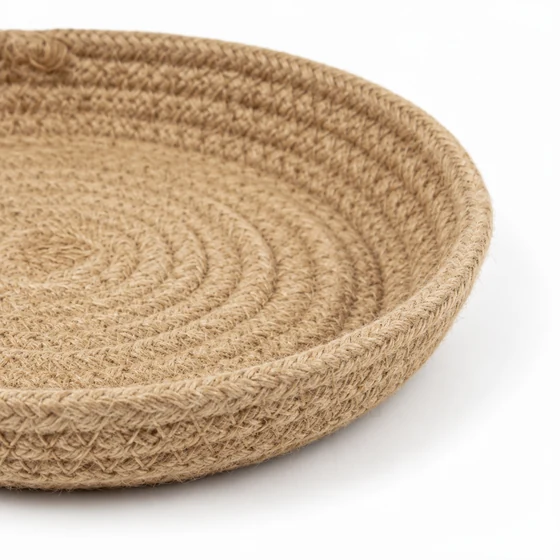 Jute Plant Saucers, Set of 6, 4 to 12 Inch — Rim detail