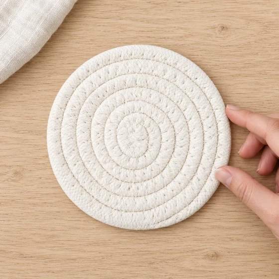 Round Rope Coasters, 15 cm, Sets of 2, 4 or 6 — In hand