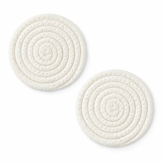Round Rope Coasters, 15 cm, Sets of 2, 4 or 6 — Two piece set