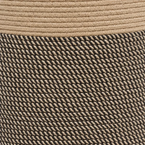 Cotton Rope Laundry Basket with Lid, 35 x 35 x 45 cm — Two tone rope detail
