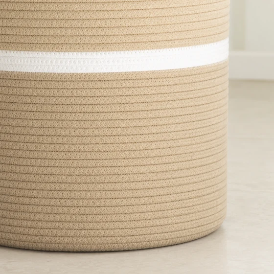 Round Rope Laundry Basket, Brown — Lower body detail
