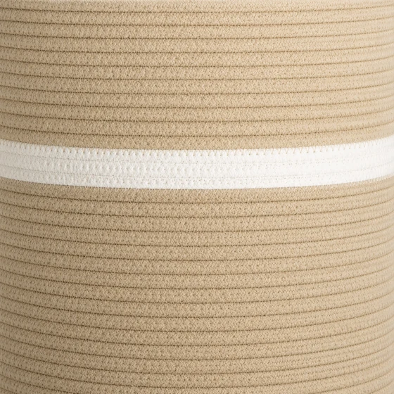 Round Rope Laundry Basket, Brown — Wall band detail