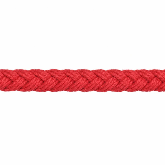 4 mm Bright Red Rounded Choti Braided Trim — Material close-up