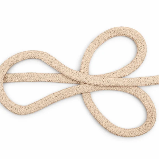 8 mm Beige Narrow Woven Trim Tape — Relaxed loops view