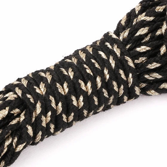 4 mm Black Choti Braided Trim with Champagne Flecks — Binding detail