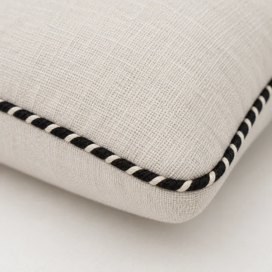 Black and White Piping Trim with Twisted Edge — Cushion piping idea