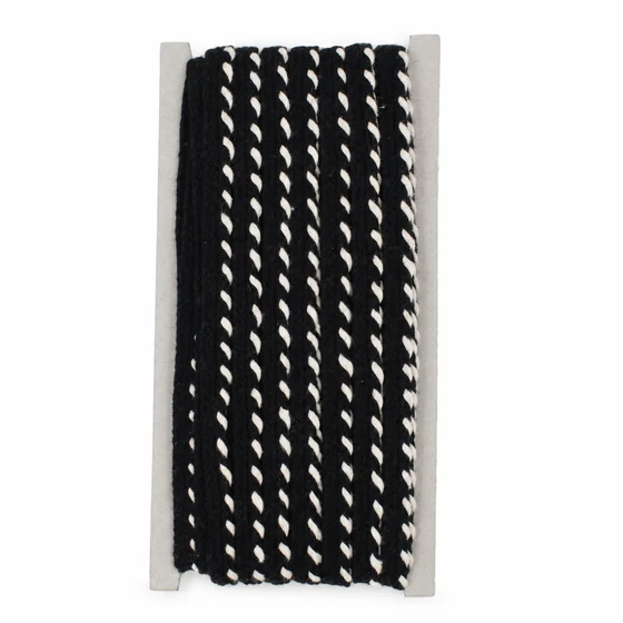 Black and White Piping Trim with Twisted Edge — Front view