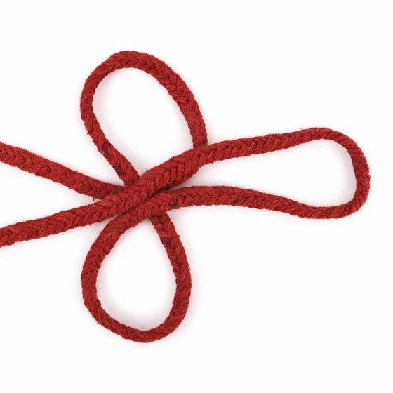 6 mm Brick Red Chevron Choti Braided Trim — Loose loops