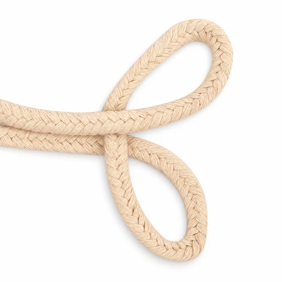 8 mm Beige Rounded Choti Braided Trim — Double loop view