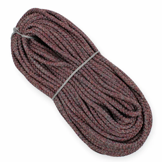 6 mm Burgundy and Grey Marl Decorative Braided Cord — Diagonal bundle