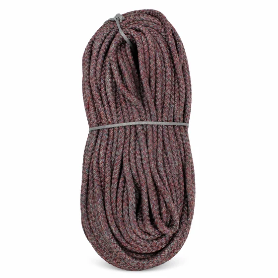 6 mm Burgundy and Grey Marl Decorative Braided Cord — Sample hank