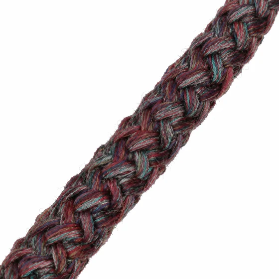 6 mm Burgundy and Grey Marl Decorative Braided Cord — Material close-up