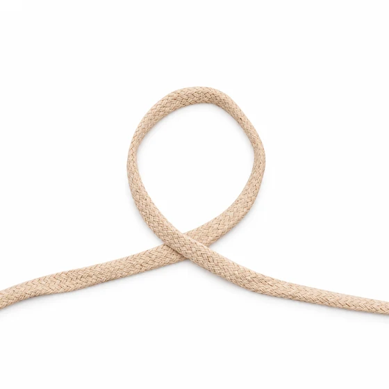 6 mm Beige Braid Trim, Narrow Close Plait — Open loop view