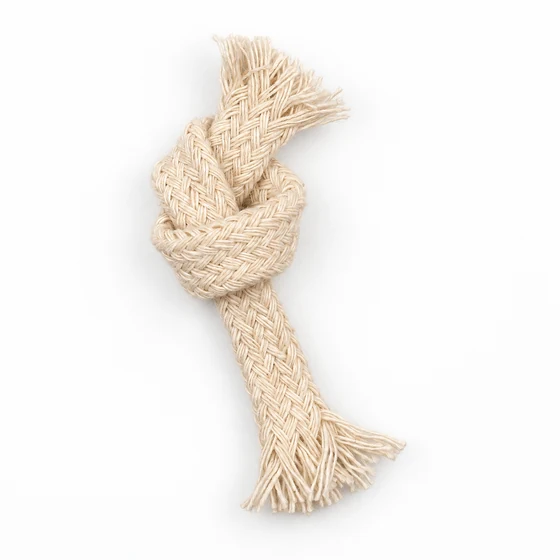 8 mm Beige Bold Herringbone Flat Braided Trim — Knot detail