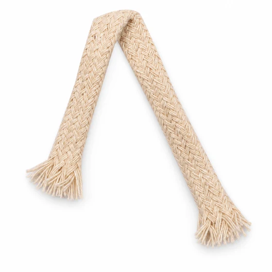 8 mm Beige Bold Herringbone Flat Braided Trim — Folded sample