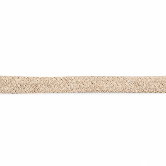 8 mm Beige Bold Herringbone Flat Braided Trim — Straight view