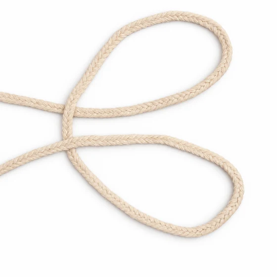 5 mm Beige Flat Choti Braided Trim — Double loop view