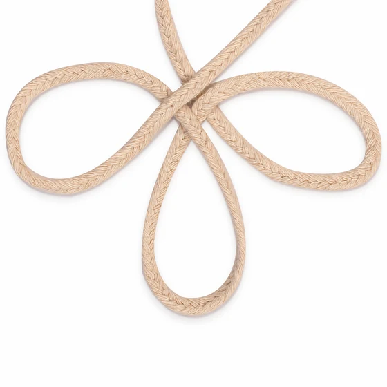 5 mm Beige Flat Choti Braided Trim — Three loop view