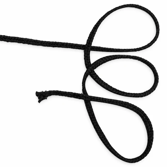 3 mm Black Narrow Choti Braided Trim — Alternate loops