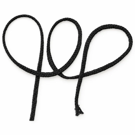 3 mm Black Narrow Choti Braided Trim — Loose loops