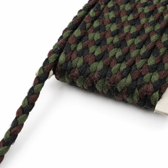 6 mm Black, Olive Green and Dark Brown Choti Braided Trim — Card lead connection