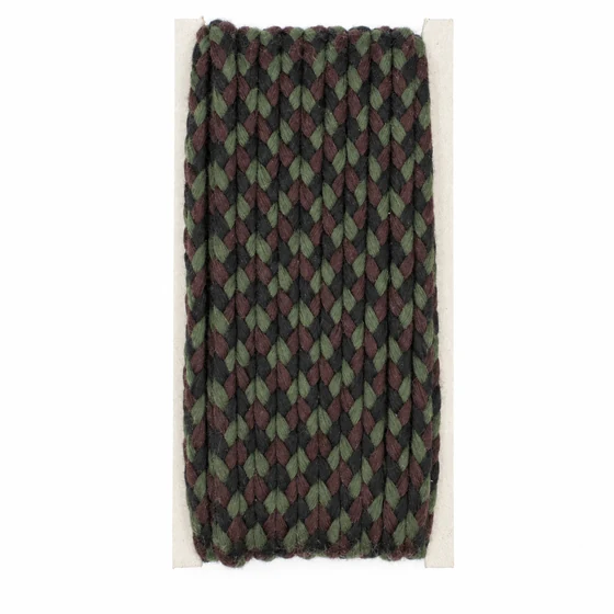 6 mm Black, Olive Green and Dark Brown Choti Braided Trim — Front view