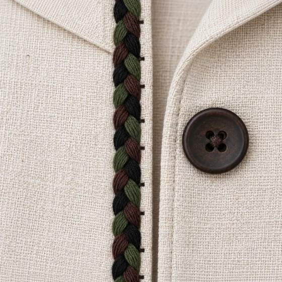 6 mm Black, Olive Green and Dark Brown Choti Braided Trim — Garment edging idea