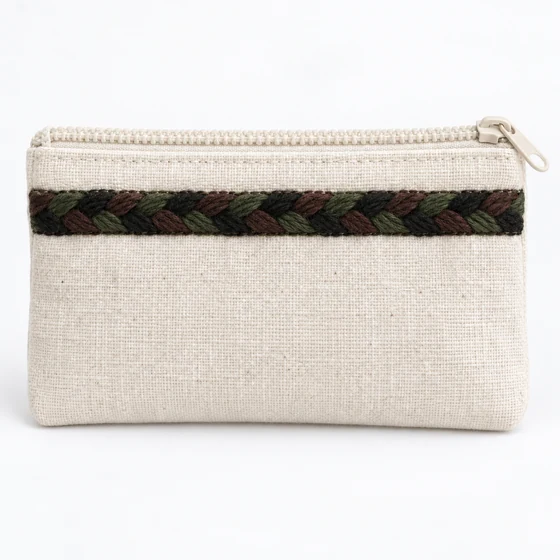 6 mm Black, Olive Green and Dark Brown Choti Braided Trim — Pouch border idea
