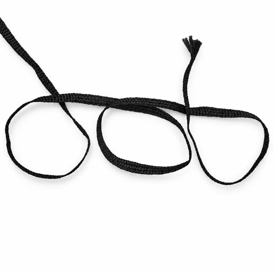4 mm Black Flat Braided Trim — Three loop display