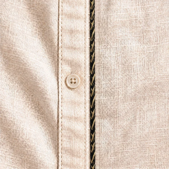 4 mm Black and Gold-Tone Metallic Choti Braided Trim — Garment placket idea