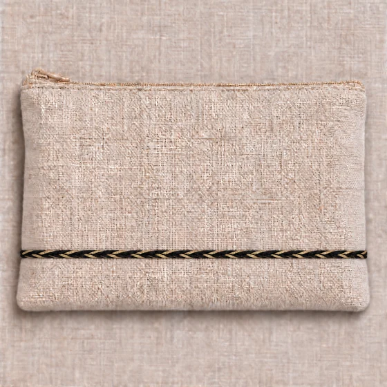 4 mm Black and Gold-Tone Metallic Choti Braided Trim — Pouch border idea