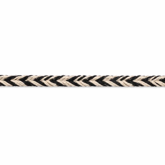 4 mm Black and Cream Chevron Choti Braided Trim — Braid close-up