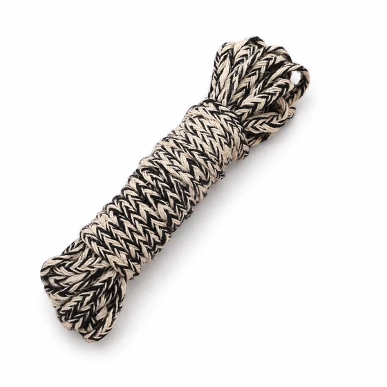 4 mm Black and Cream Chevron Choti Braided Trim — Sample hank