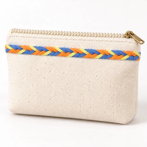 6 mm Blue, Yellow, Orange and Deep Violet Choti Braided Trim — Pouch border idea