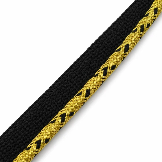 Black and Gold Tone Piping Trim with Braided Edge, 10 mm — Piping close-up