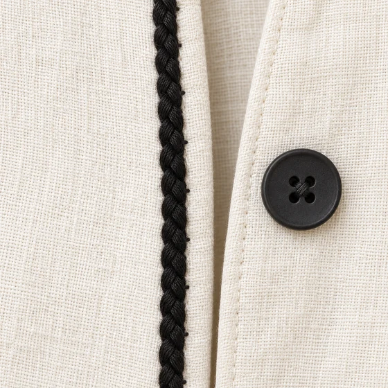 4 mm Black Rounded Choti Braided Trim — Garment edging idea