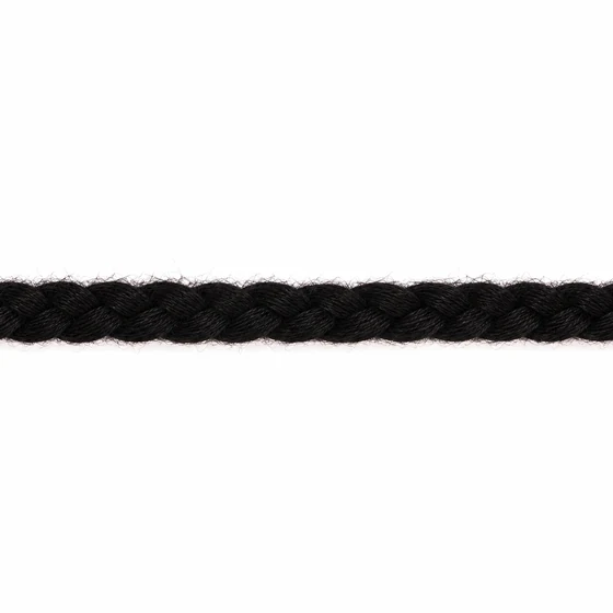 4 mm Black Rounded Choti Braided Trim — Material close-up