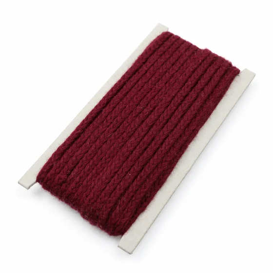 Burgundy Maroon Brushed Choti Braided Trim — Sample card