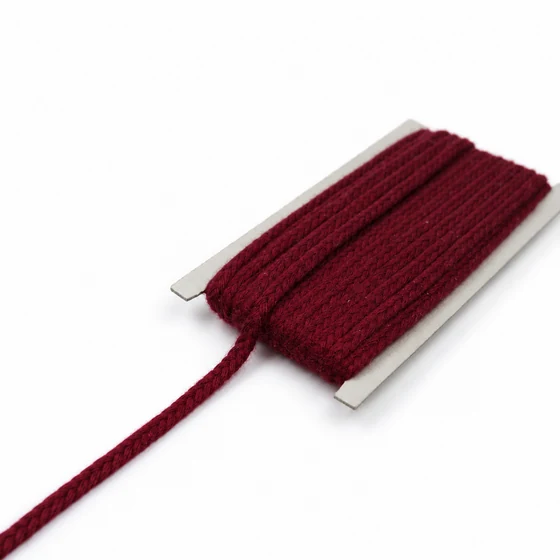 Burgundy Maroon Brushed Choti Braided Trim — Side view