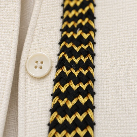 Black and Gold Wide Zigzag Braided Trim — Jacket edging idea