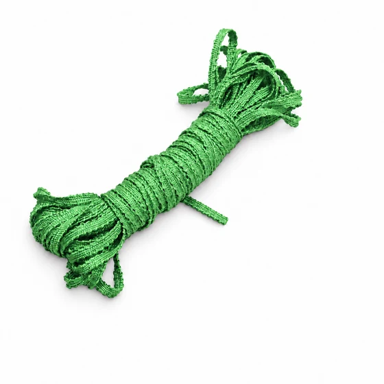 4 mm Bright Green Narrow Picot Braided Trim — Sample hank